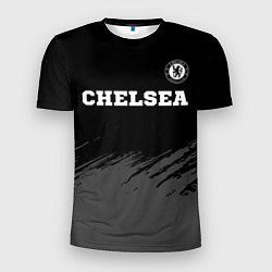 Футболка спортивная мужская Chelsea sport на темном фоне посередине, цвет: 3D-принт