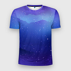 Мужская спорт-футболка Синий космос и звезды