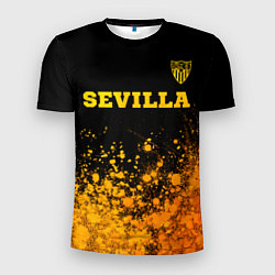 Мужская спорт-футболка Sevilla - gold gradient посередине