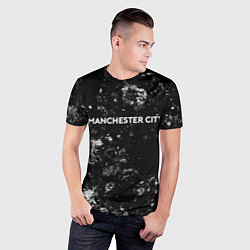 Футболка спортивная мужская Manchester City black ice, цвет: 3D-принт — фото 2