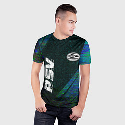 Футболка спортивная мужская PSV glitch blue, цвет: 3D-принт — фото 2