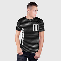 Футболка спортивная мужская Paramore metal rock lines, цвет: 3D-принт — фото 2