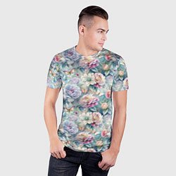 Футболка спортивная мужская Цветы и бабочки летний паттерн, цвет: 3D-принт — фото 2