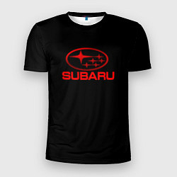 Футболка спортивная мужская Subaru red logo, цвет: 3D-принт