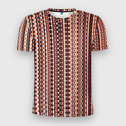 Мужская спорт-футболка Персиковый узор в стиле жаккард