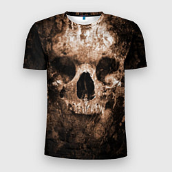 Футболка спортивная мужская Wood skull, цвет: 3D-принт