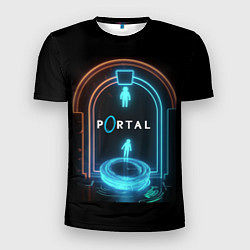 Футболка спортивная мужская Portal neon style logo, цвет: 3D-принт