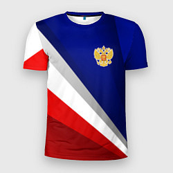 Футболка спортивная мужская Россия - униформа федерации, цвет: 3D-принт