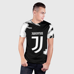 Футболка спортивная мужская Juventus fc краски, цвет: 3D-принт — фото 2