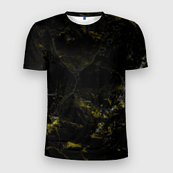 Мужская спорт-футболка Потертая желтая текстура
