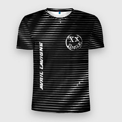 Футболка спортивная мужская Avril Lavigne metal rock lines, цвет: 3D-принт