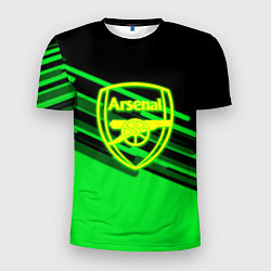 Футболка спортивная мужская Arsenal geometry line green, цвет: 3D-принт