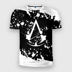 Футболка спортивная мужская Assassins Creed logo краски, цвет: 3D-принт