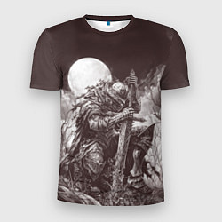 Футболка спортивная мужская Уставший воин под луной, цвет: 3D-принт