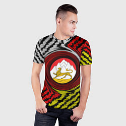 Футболка спортивная мужская Осетия полоски, цвет: 3D-принт — фото 2