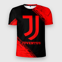 Футболка спортивная мужская Juventus - red gradient, цвет: 3D-принт