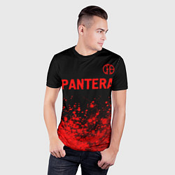 Футболка спортивная мужская Pantera - red gradient посередине, цвет: 3D-принт — фото 2