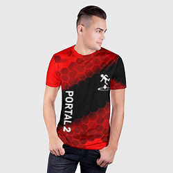 Футболка спортивная мужская Portal hexagon pattern, цвет: 3D-принт — фото 2