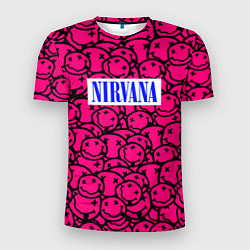 Футболка спортивная мужская Nirvana pink logo, цвет: 3D-принт