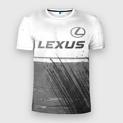 Мужская спорт-футболка Lexus - white gradient посередине