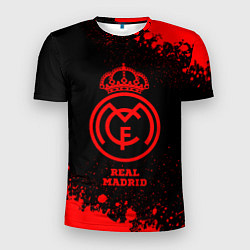 Футболка спортивная мужская Real Madrid - red gradient, цвет: 3D-принт