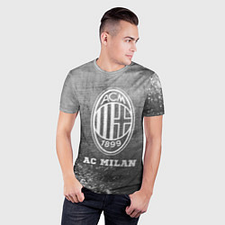 Футболка спортивная мужская AC Milan - grey gradient, цвет: 3D-принт — фото 2