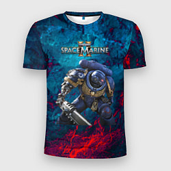 Футболка спортивная мужская Warhammer 40000 space marine 2 ультрамарин, цвет: 3D-принт