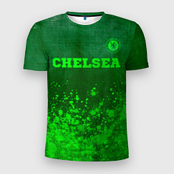 Мужская спорт-футболка Chelsea - green gradient посередине