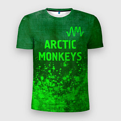 Футболка спортивная мужская Arctic Monkeys - green gradient посередине, цвет: 3D-принт