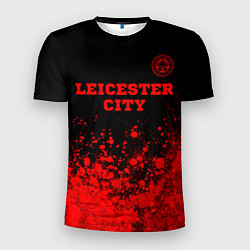 Футболка спортивная мужская Leicester City - red gradient посередине, цвет: 3D-принт