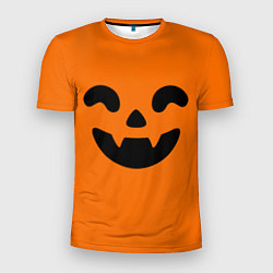 Футболка спортивная мужская Весёлая тыква верх, цвет: 3D-принт