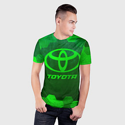 Футболка спортивная мужская Toyota - green gradient, цвет: 3D-принт — фото 2