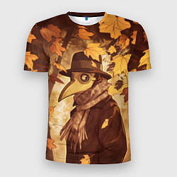 Футболка спортивная мужская Чумной доктор в осеннем лесу, цвет: 3D-принт