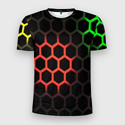 Мужская спорт-футболка Hexagon neon