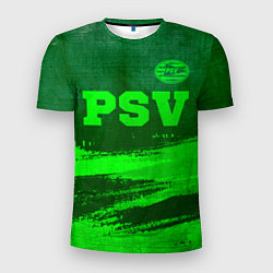 Футболка спортивная мужская PSV - green gradient посередине, цвет: 3D-принт