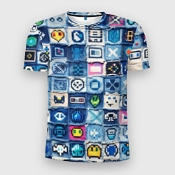 Мужская спорт-футболка Пиксельный пэчворк