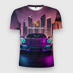 Футболка спортивная мужская Porshe big city, цвет: 3D-принт