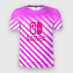 Футболка спортивная мужская Nintendo pink line, цвет: 3D-принт