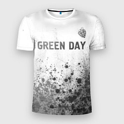 Мужская спорт-футболка Green Day - white gradient посередине