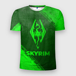 Футболка спортивная мужская Skyrim - green gradient, цвет: 3D-принт