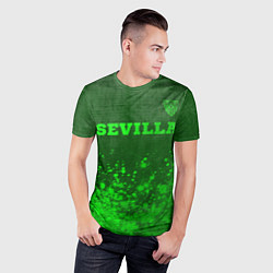 Футболка спортивная мужская Sevilla - green gradient посередине, цвет: 3D-принт — фото 2