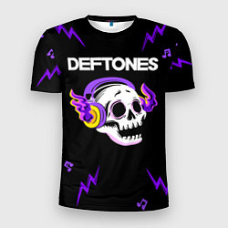 Футболка спортивная мужская Deftones неоновый череп, цвет: 3D-принт