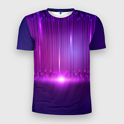 Мужская спорт-футболка Светящиеся неоновые линии и вспышка света