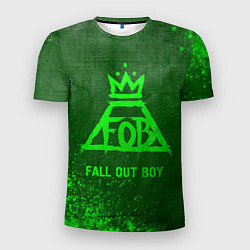 Футболка спортивная мужская Fall Out Boy - green gradient, цвет: 3D-принт