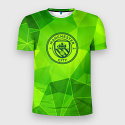 Футболка спортивная мужская Manchester City green poly, цвет: 3D-принт