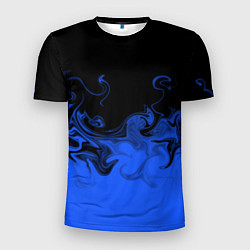 Мужская спорт-футболка Абстрактный синий огонь