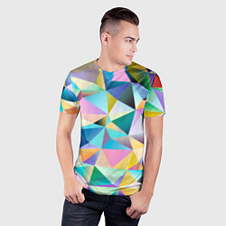 Футболка спортивная мужская Полигональная текстура, цвет: 3D-принт — фото 2