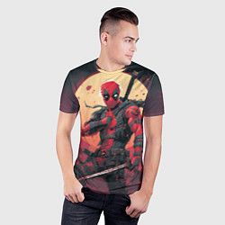 Футболка спортивная мужская Дэдпул самурай, цвет: 3D-принт — фото 2