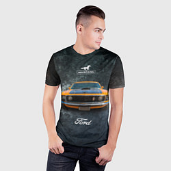 Футболка спортивная мужская Спортивный американский автомобиль Ford Mustang, цвет: 3D-принт — фото 2