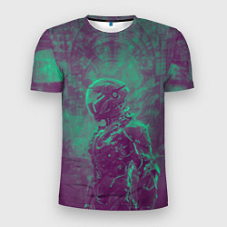 Футболка спортивная мужская Киборг в пурпурных тонах, цвет: 3D-принт